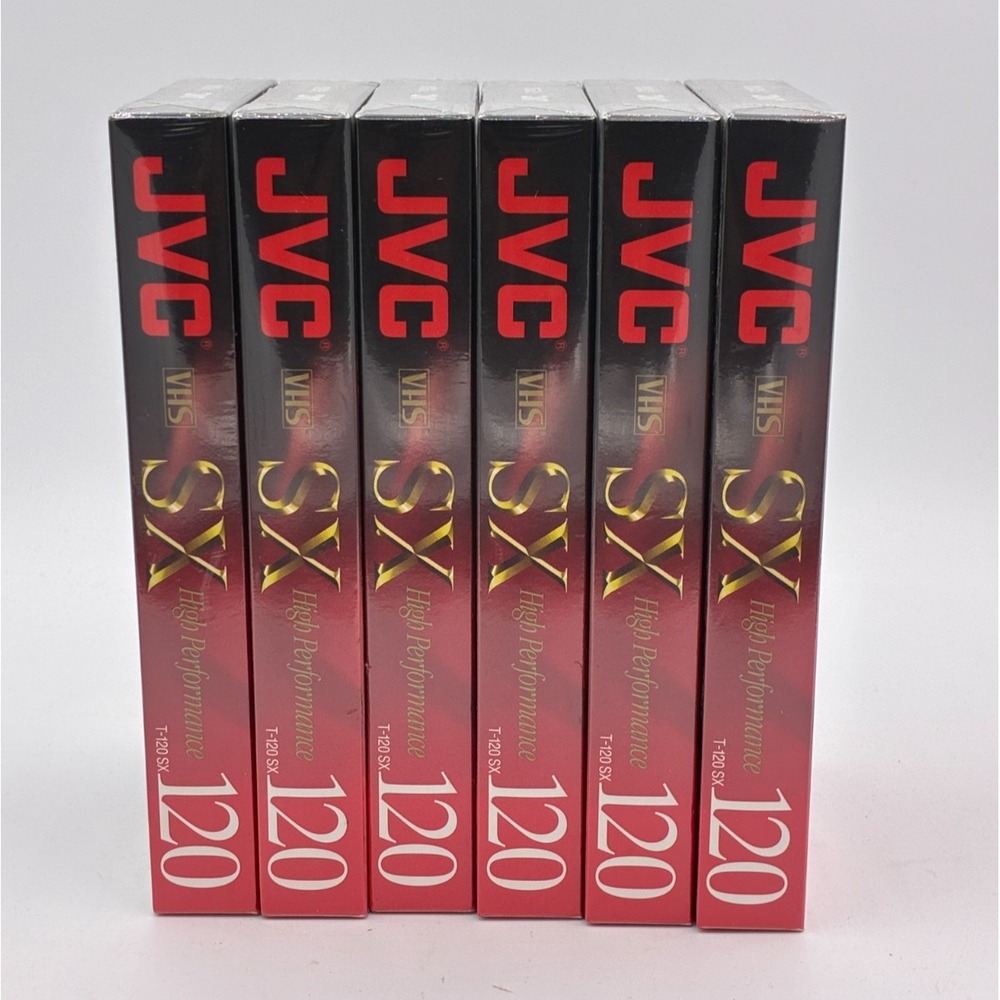 JVC T-120 SX High Performance Blank VHS Video Tapes 6 Hr New Sealed Lot 6